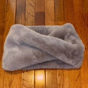 Gray Faux Fur Infinity Scarf